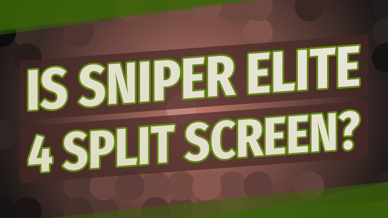 Sniper Elite 4 screen? - YouTube