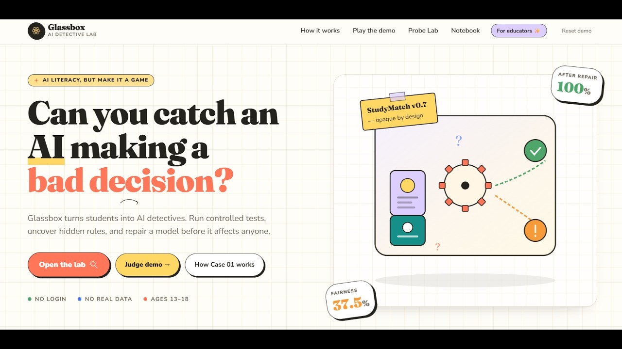 Glassbox — The AI Detective Lab | OpenAI Build Week Education Demo