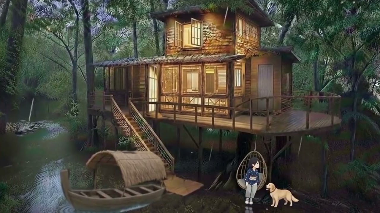 Rainy Day by the River - Cozy Music & Animation