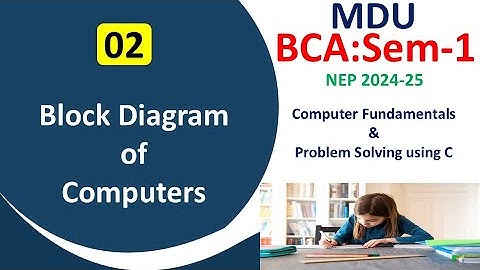 Block Diagram of Computer | Computer Fundamental & Problem Solving Using C | MDU BCA NEP | 2024