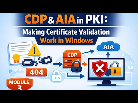 CDP & AIA in PKI: Making Certificate Validation Work in Windows | Module 3.6