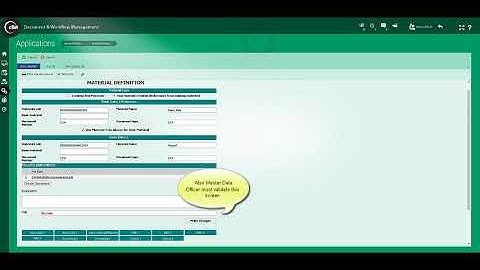 eBA- Material Definition Process