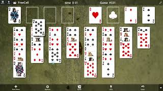 FreeCell Game #331 SOLVED/ Microsoft Solitaire Collection