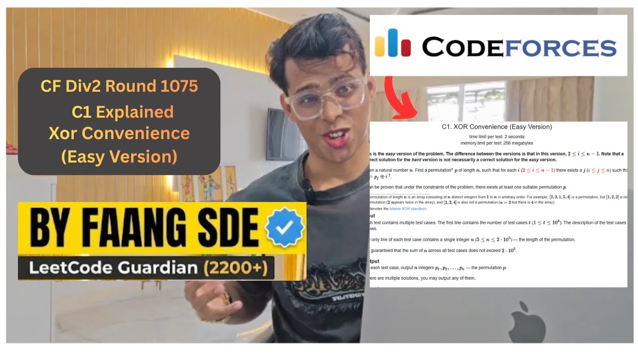 Codeforces Div2 Round 1075 - Problem C1 - XOR Convenience (Easy Version) | Xor Trick
