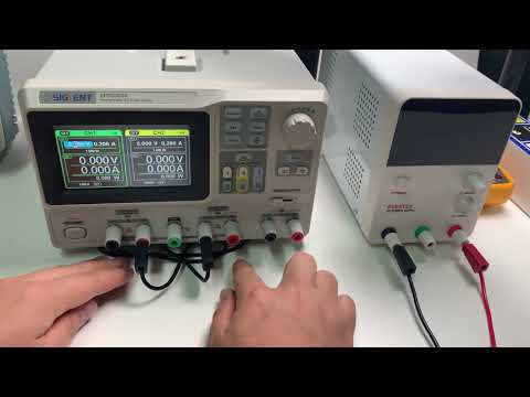 Configure a dual voltage dc power supply so it provides positive and negative voltages.