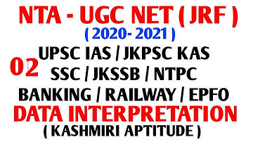 DATA INTERPRETATION 02 / KASHMIRI APTITUDE / UGC NET /JKSET /JKPSC  2020 JKSSB / SSC / NTPC