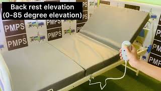 Pmps electric motorised patient bed with mattress 1 function head elevation