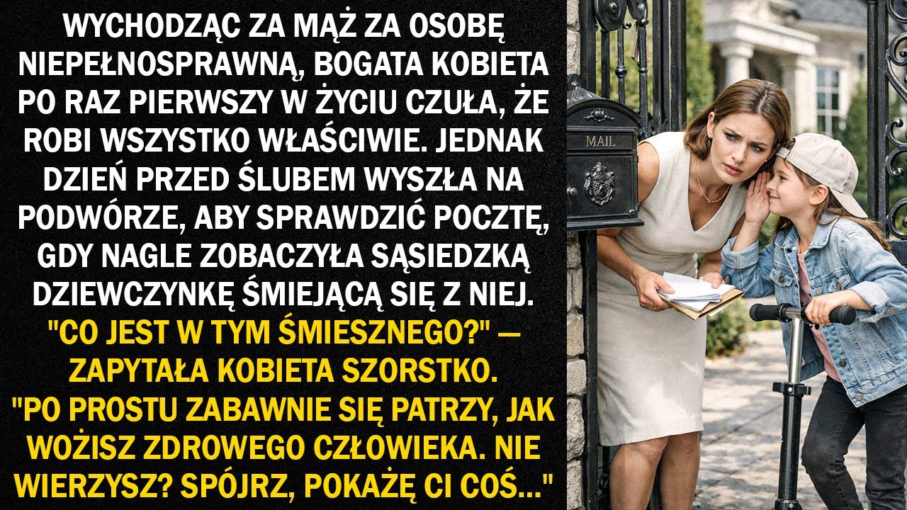 Wychodząc za mąż za osobę niepełnosprawną, bogata kobieta po raz pierwszy w życiu czuła...