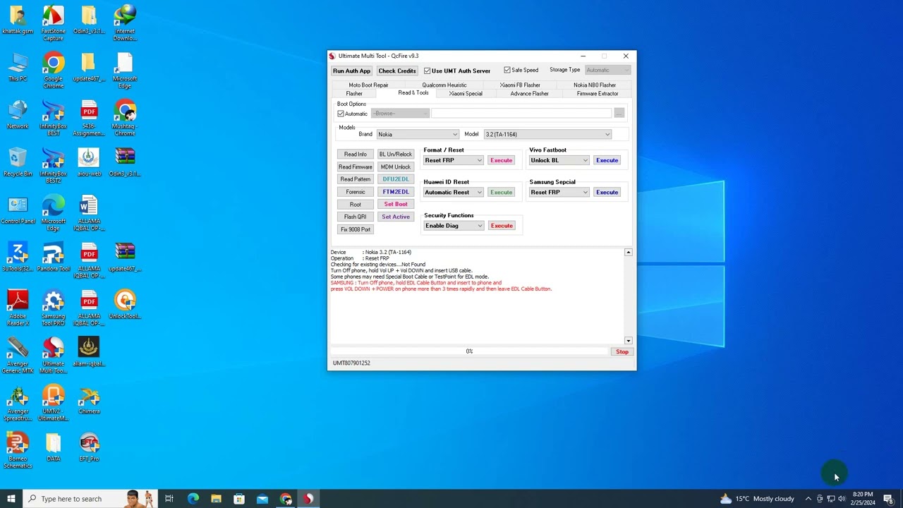 Nokia TA-1164 (3.2) FRP Done With UMT Dongle