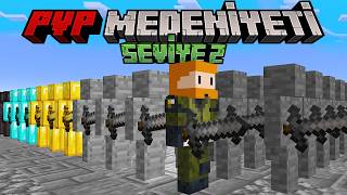 Minecraft Ama Pvp Medeni̇yeti̇nde Sevi̇ye Atliyorum