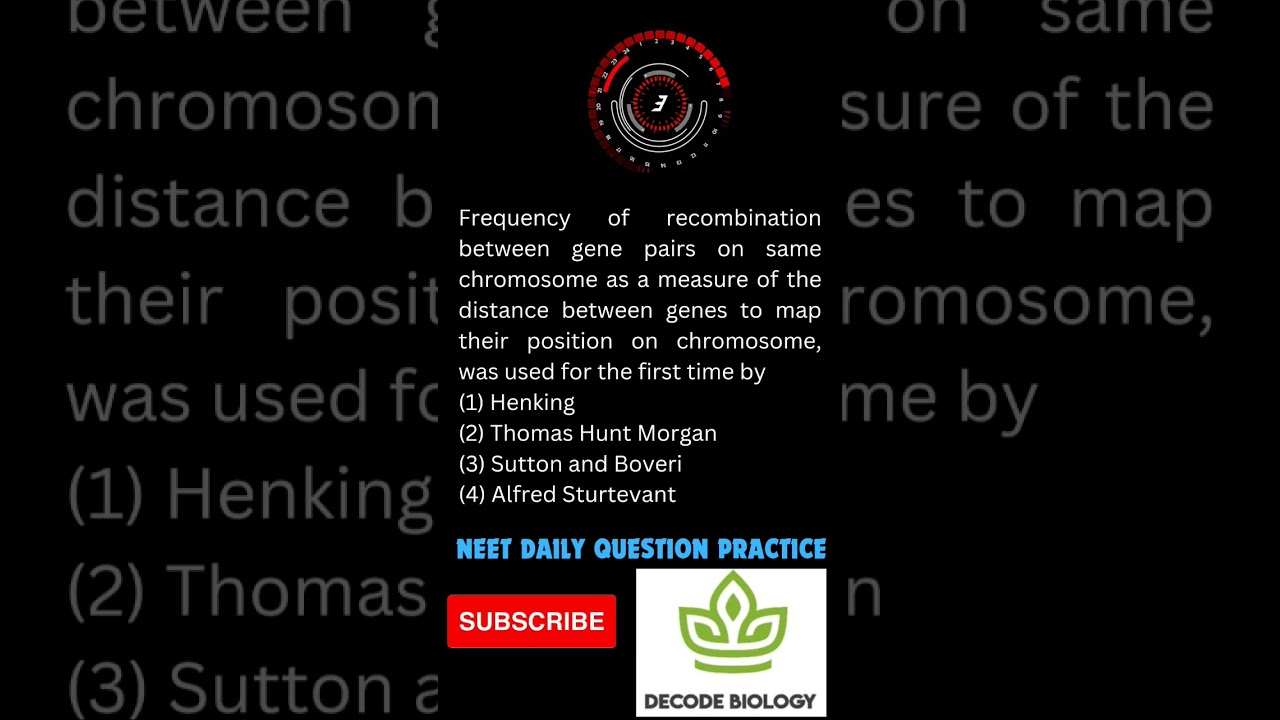 genetics|gene mapping|neet daily practice questions