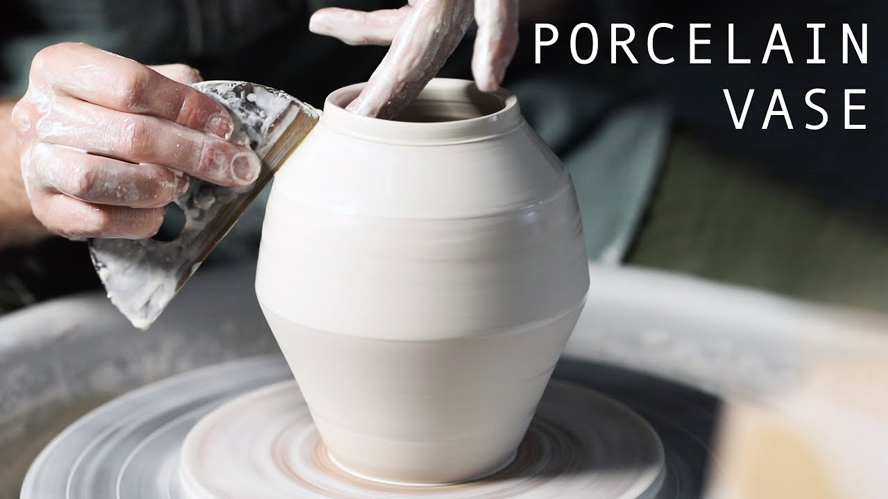 Throwing and Turning an Angular Porcelain  Vase — Narrated