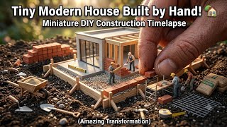 Tiny Modern House Built by Hand! 🏡 | Miniature DIY Construction Timelapse (Amazing Transformation)