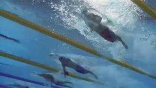 Caeleb Dressel's Underwater Dolphin Kicks (Underwater view from Rio 4x100m relay)