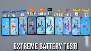 Samsung M31S, M21, A51, Realme 6i, 6, Note 9, 9Pro Max, POCO X2, K20 Pro, NORD EXTREME BATTERY TEST