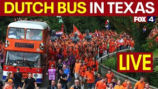 🔴LIVE: Netherlands World Cup orange bus in Texas
