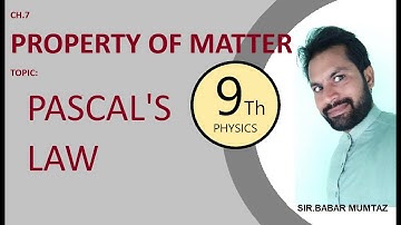 9th Class Physics ||Ch 7 pascal’s law || Class 9th Physics