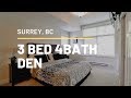Bright Amazing Townhome - 3 Bed 4 Bath & Den | Surrey BC