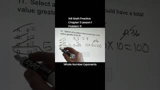 Whole Number Exponents Problem 11 . #shortsfeed #mathtutor #mathlearning #subscribe #teacher
