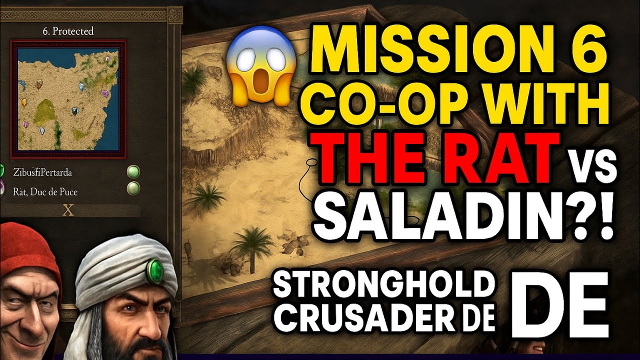 😱 Mission 6 Co-Op With The RAT vs SALADIN?! | Stronghold Crusader DE (4K 60FPS)