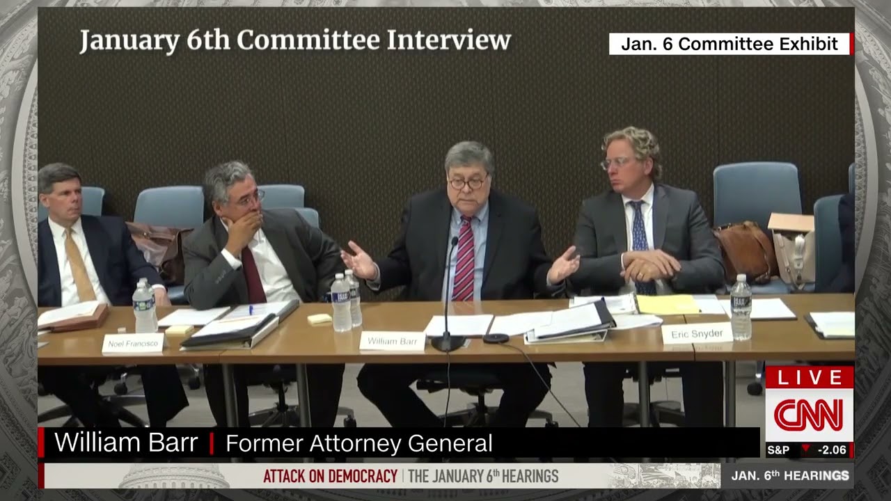 Former AG Bill Barr admits Trump staffers knew election fraud theory was a charade