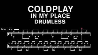 Coldplay - In My Place - Drumless (with scrolling drum score)