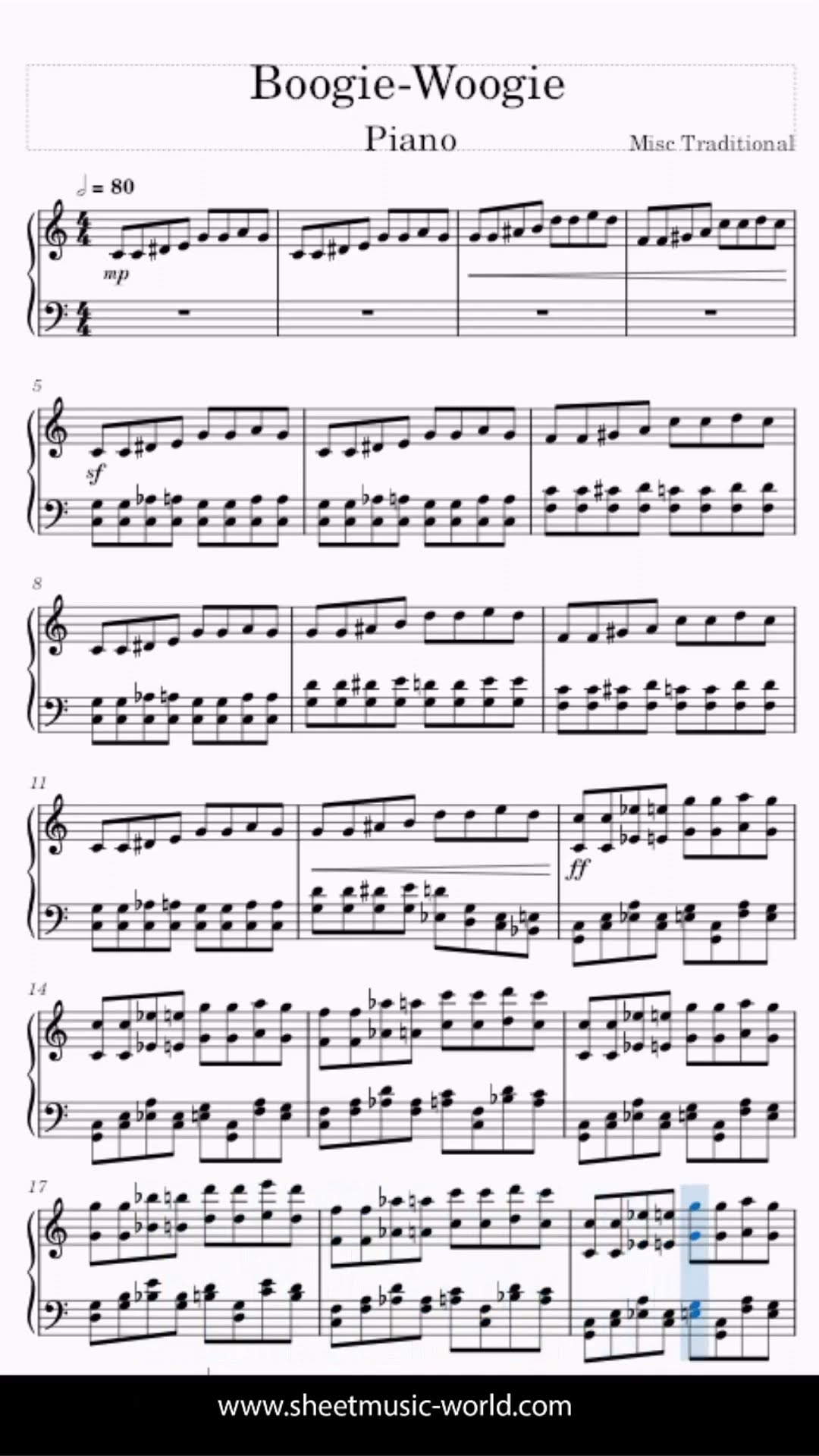 Boogie Woogie PIANO – Misc Traditional (Tutorial Piano