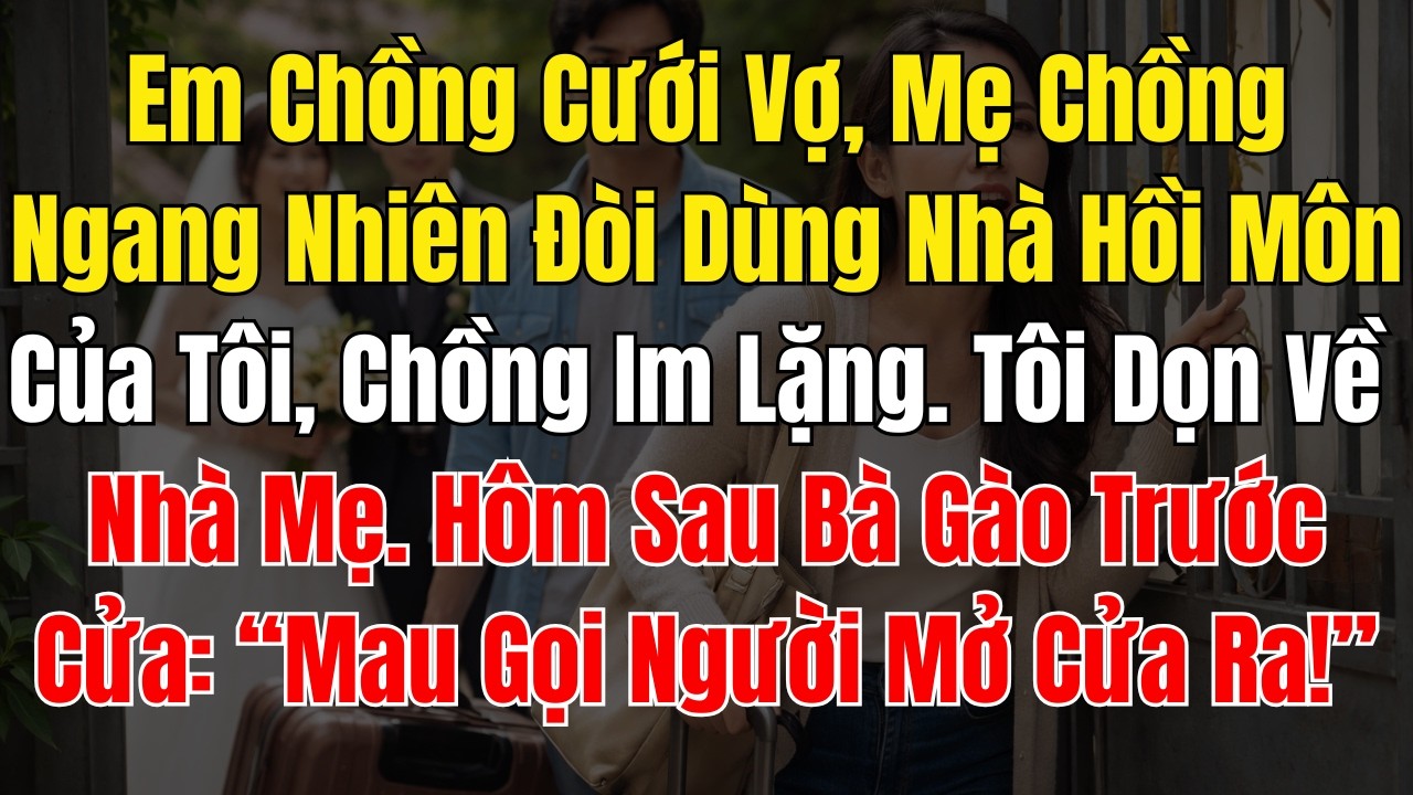 Em Chồng Cưới Vợ, Mẹ Chồng Ngang Nhiên Đòi Dùng Nhà Hồi Môn Của Tôi, Chồng Im Lặng  Tôi Dọn Về Nhà M