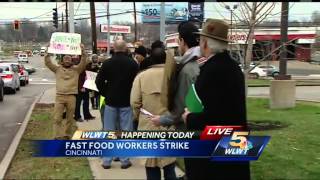 Fast food workers strike for higher wages