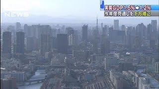 GDP今年度見通しを下方修正　中国経済減速などで(15/12/22)