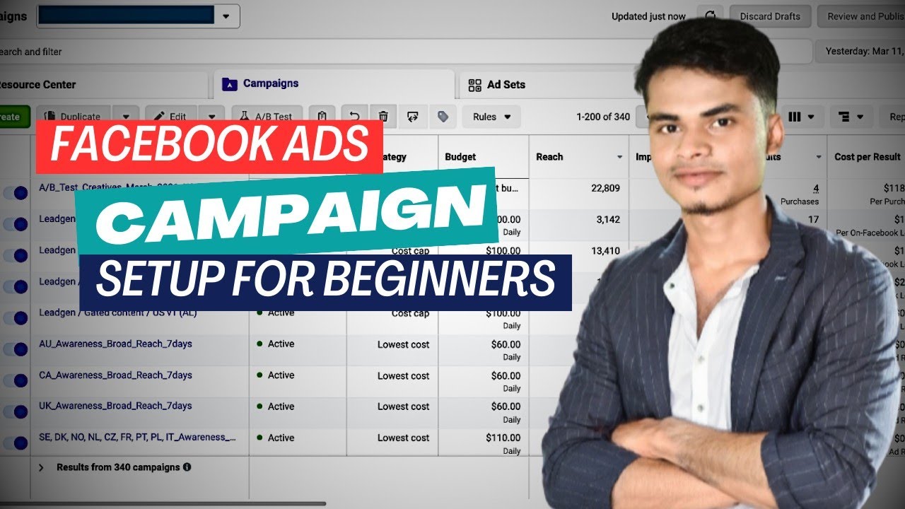 Facebook Ad. Account Tutorial How to run facebook ads - Campaign creation complete tutorial👨💻 - YouTube