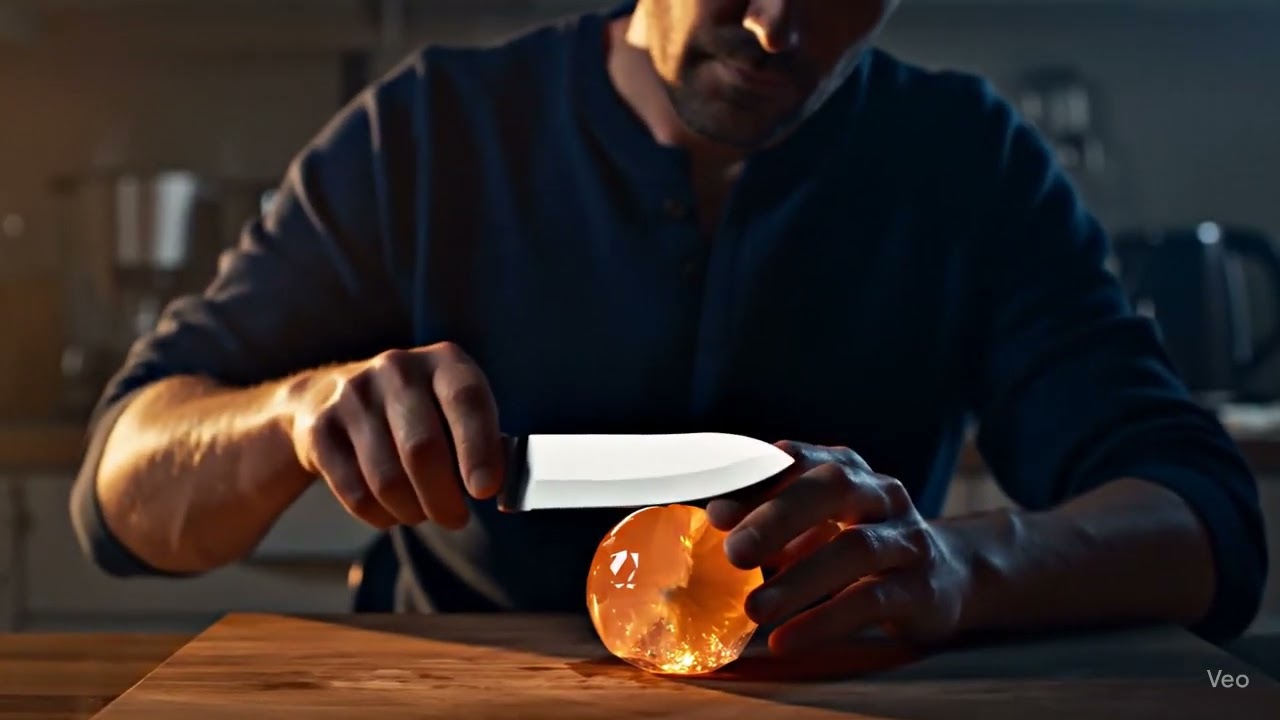 Cutting Orange Crystals ASMR