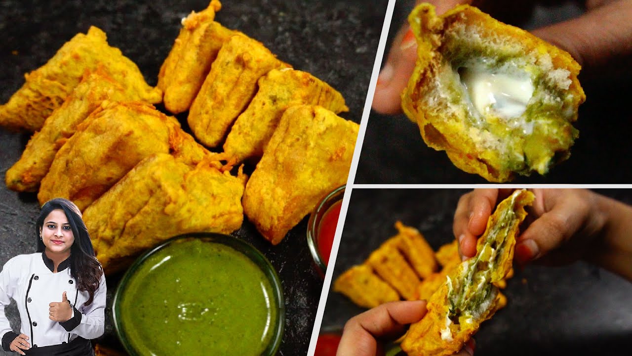 एकदम नया तरीका चीज़ ब्रेड पकौड़ा/Cheese Bread Pakoda/Bread Pakora