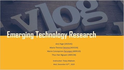 Assignment 5 Emerging Technology Research