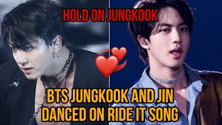Hold on Jungkook| Ride It| Jk with Jin? 👀😲 @btsuju @CuteLife @SohaBTSarmy7
