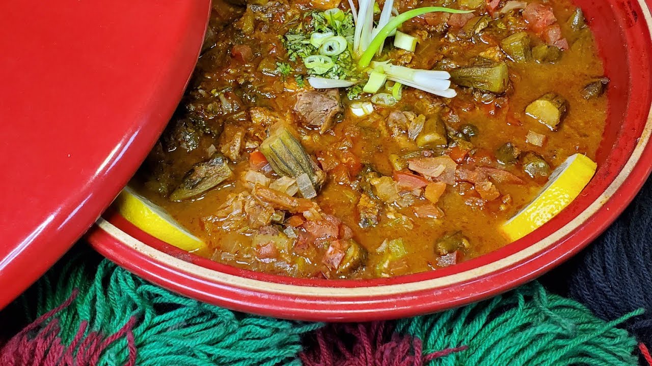 Okra & Lamb Tagine         بامية ولحمة بالفرن