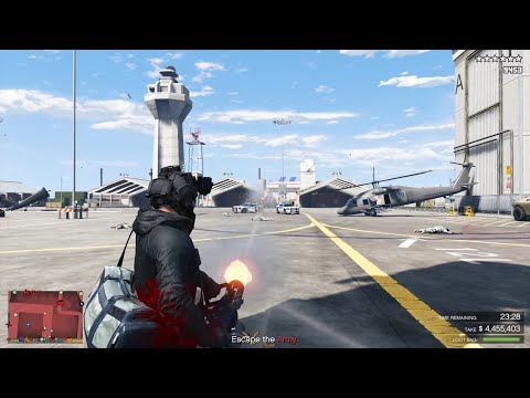 GTA 5 - Military Base Heist + Ten Star Escape