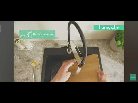Кухонний змішувач неіржавіюча сталь Hansgrohe Talis M54 PowderSpray 210 3jet Semi-Pro 72861800, видео 2