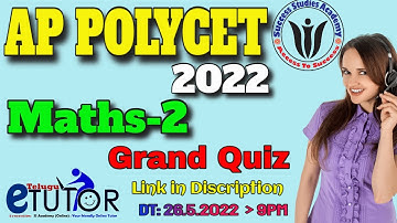 AP POLYCET 2022 | Mathematics  Grand Quiz -2 | live Quiz -15 ( EM Only )