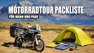 Packliste für Reisen auf dem Motorrad + Camping