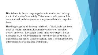 Lars Winkelbauer - AI, Blockchain, E-commerce and Air Cargo