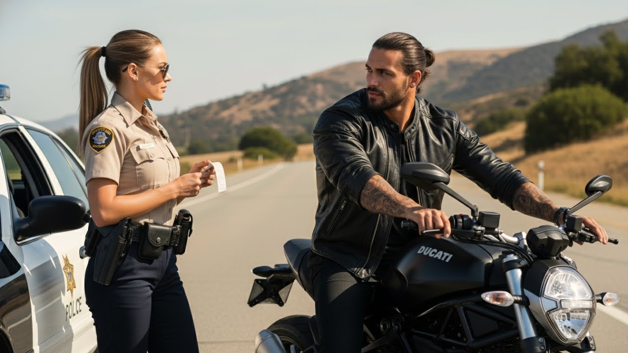 A Cop Gave a Biker a Ticket on the Road — “What a Hot Man,” She Thought, Unaware He Was a Mafia Boss