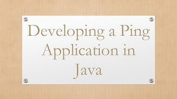 Developing a Ping Application in Java