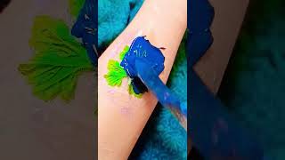 karele ki Patte se banaen mehandi design 🌿🌿#mehndi #artist #easy #mehndidesign