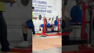 State equipped powerlifting championship 2026 (40kg)#shortsvideo #benchpress #lifter #shorts