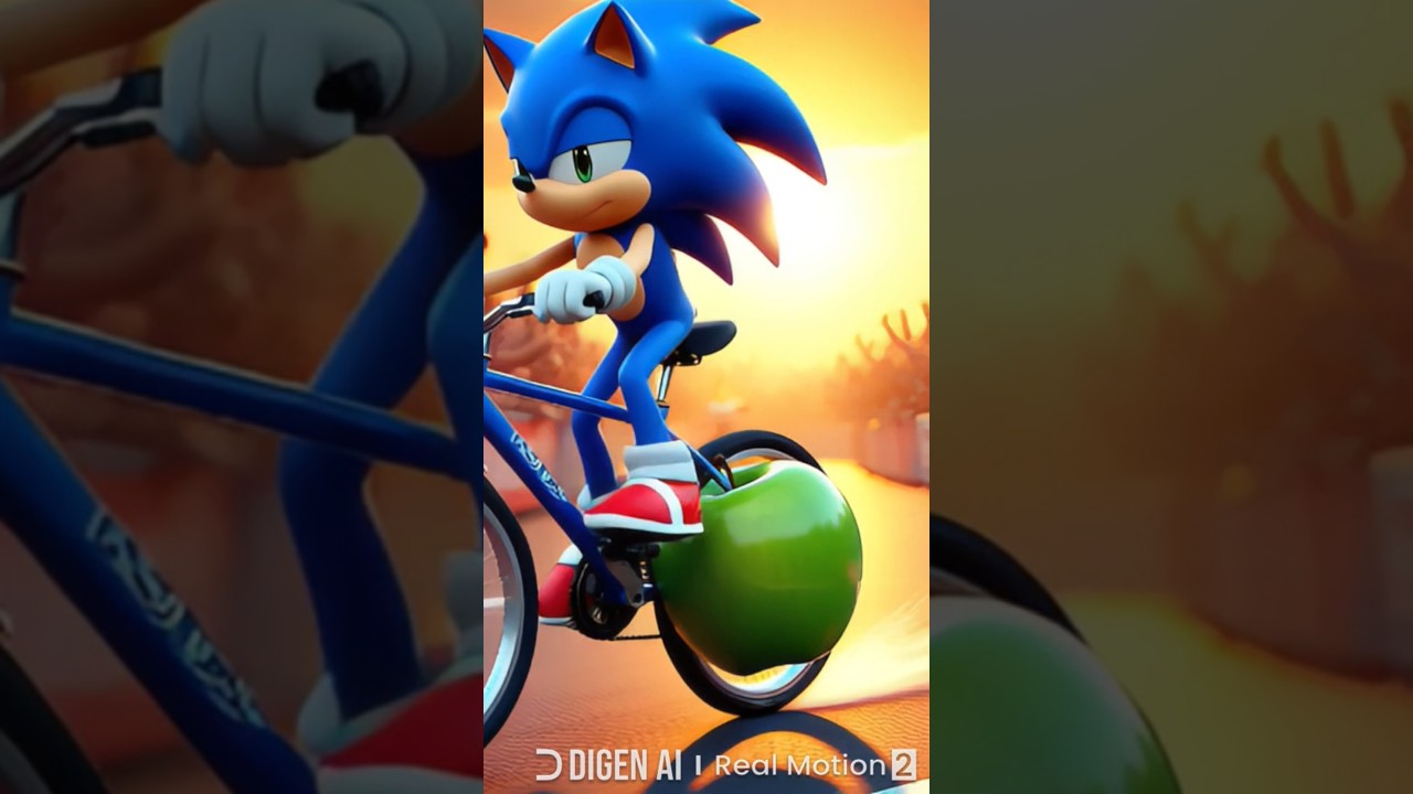 Sonic Riding a Fruit Bicycle 🍎🍌 | Ultra HD Fun Ride Animation