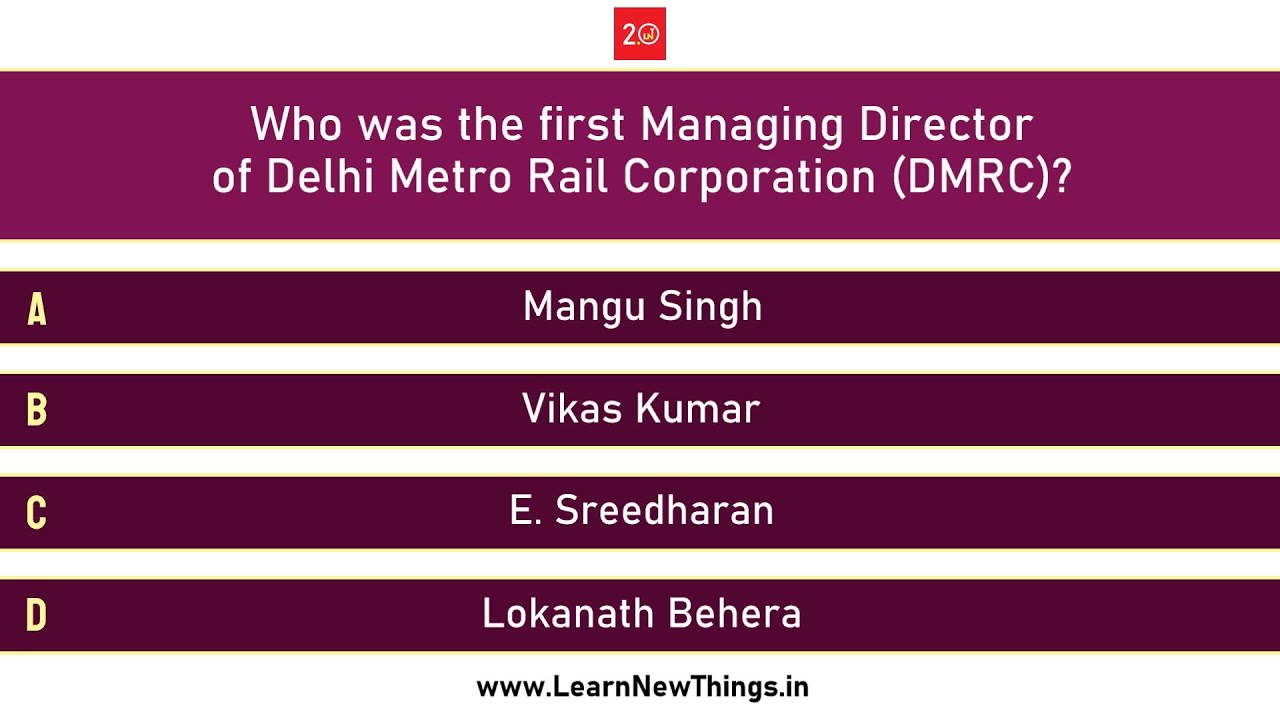 Delhi Quiz - Part 2 | 20 Questions | Union Territories of India Quiz