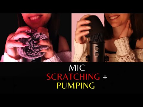 ASMR - FAST AND AGGRESSIVE MIC SCRATCHING PUMPING | fluffy and foam cover in sync 🤤