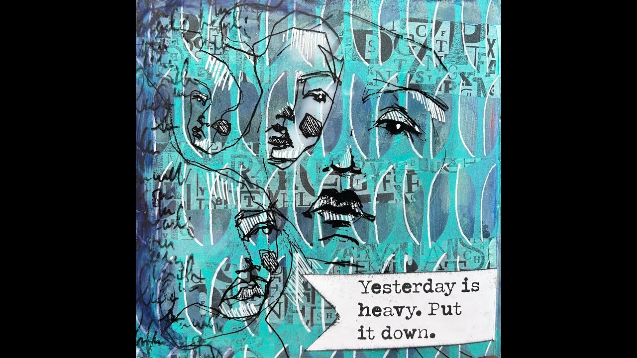 Dina Wakley May Release: Ghosting with stencils