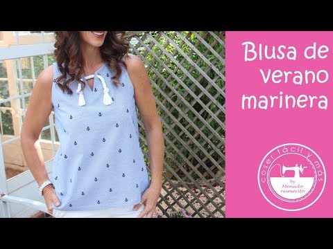 Blusa de verano marinera (con patrones gratis)